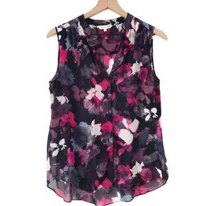 like new 4 Rebecca Taylor silk top floral design blouse